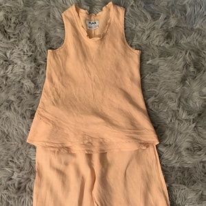FLAX Women’s Orange Linen 2-Piece Outfit